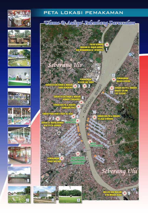 Peta Pemakaman Auliya dan Habaib Palembang